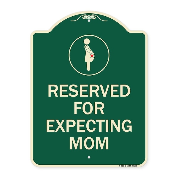 Signmission Reserved for Expecting Mom W/ Graphic Heavy-Gauge Aluminum Sign, 18" L, 24" H, G-1824-23199 A-DES-G-1824-23199 - main